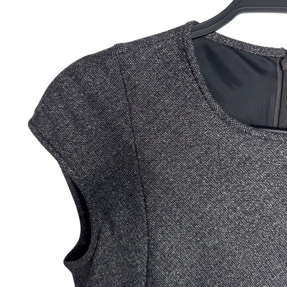 Theory Metallic Thread Dropped Waist Dress Sz 4 Pockets Olpia Harlequin Workwear - Picture 3 of 10